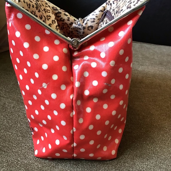 FINAL SALE Floozie Retro Red Polka Dot Clutch - Picture 7 of 7
